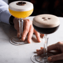 A Passionata and Café Martini cocktails