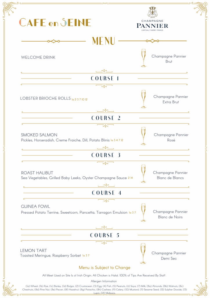 5 course champaign paired experience | Things to do in Dublin | What's on in Dublin | Best Restaurant in Dublin