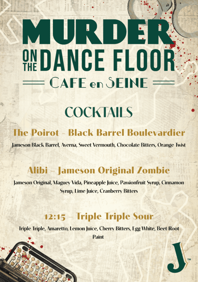 Halloween Jameson cocktail menu