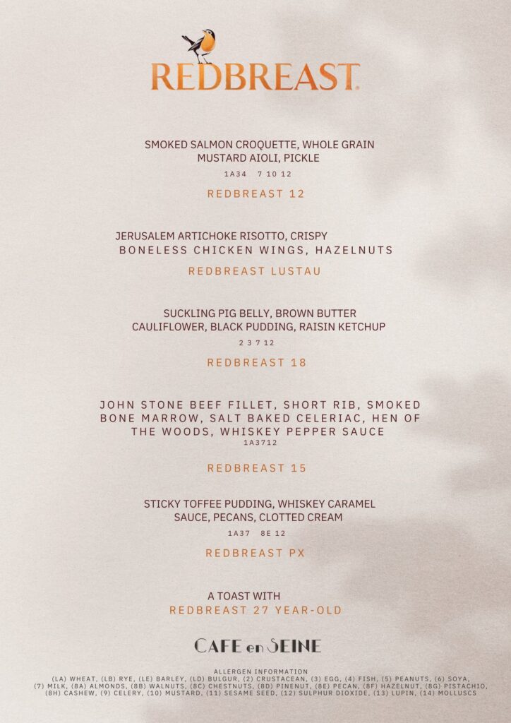 Redbreast at Café en seine menu